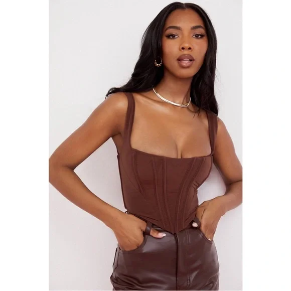 NEW House of CB Ninetta Top Chocolate Brown XS - Picture 6 of 17